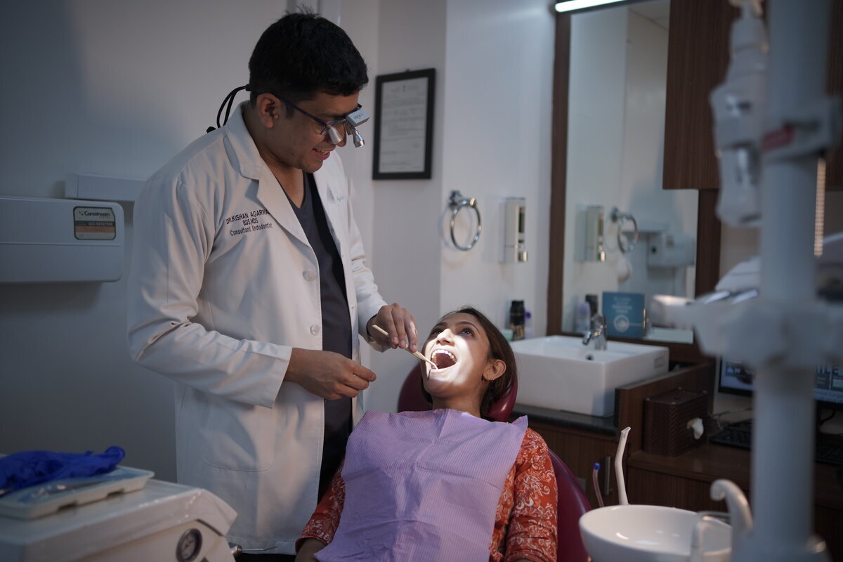Root canal treatment in progress at the clinic